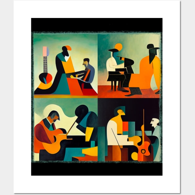 Contemporary Abstract Jazz Quartet Wall Art by Artist Rob Fuller